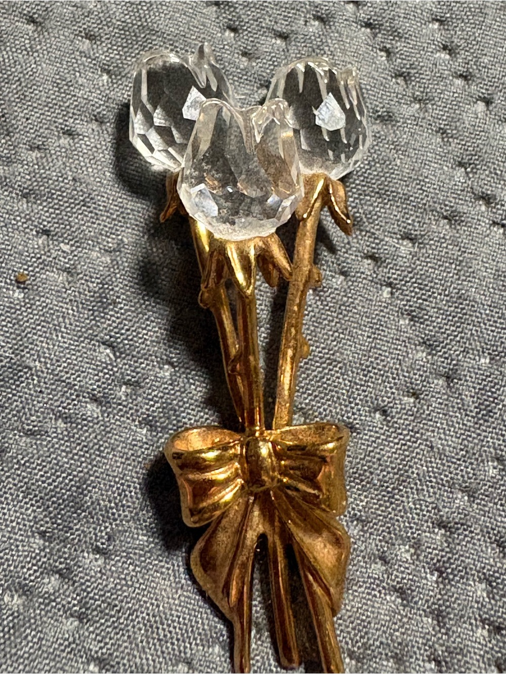 Vintage Swarovski Crystal Memories 3 Rose Bouquet Figurine